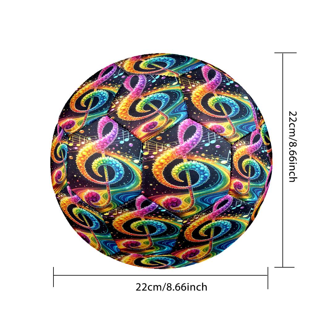 Piano Note Indoor Soccer Ball Size 5 Colorful All Ages Machine Stitched PVC Competition Ready Durable High-Bounce