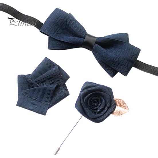 

3 шт./компл. мужской галстук, карманный набор для полотенца, брошь, набор аксессуаров для костюма, съемный дизайн, костюм, рубашка, шейный платок, галстук, набор значков темно-синий