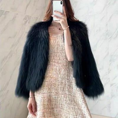 Imitation Fox Fur Imitation Coat Women's Short Autumn and Winter Light Thin Cotton Imitation Mink Fur Coat