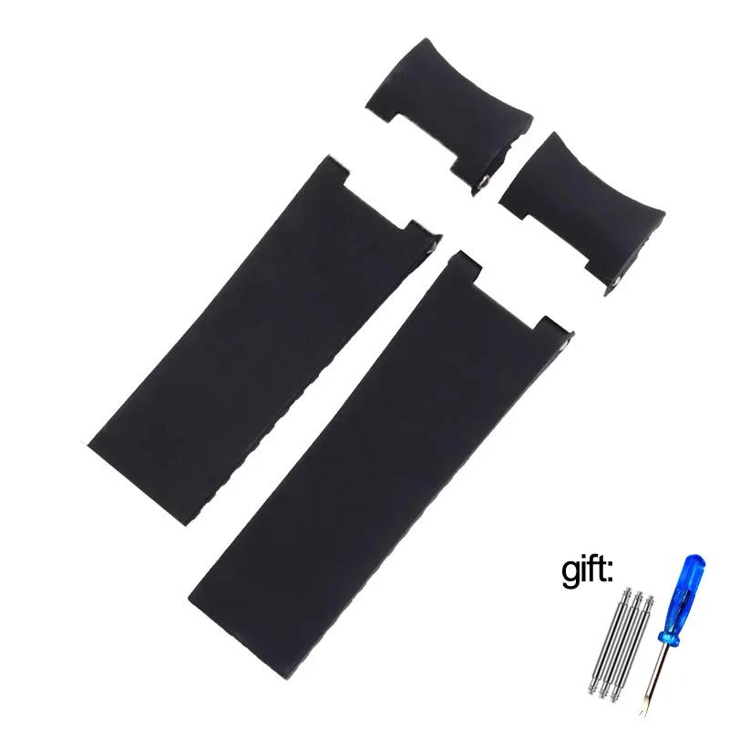 Für Ulysse Nardin Hochwertiges Silikonkautschuk Uhrenarmband 263 DIVER Gebogenes Endstück 22mm Wasserdichtes Band Uhrenarmbänder