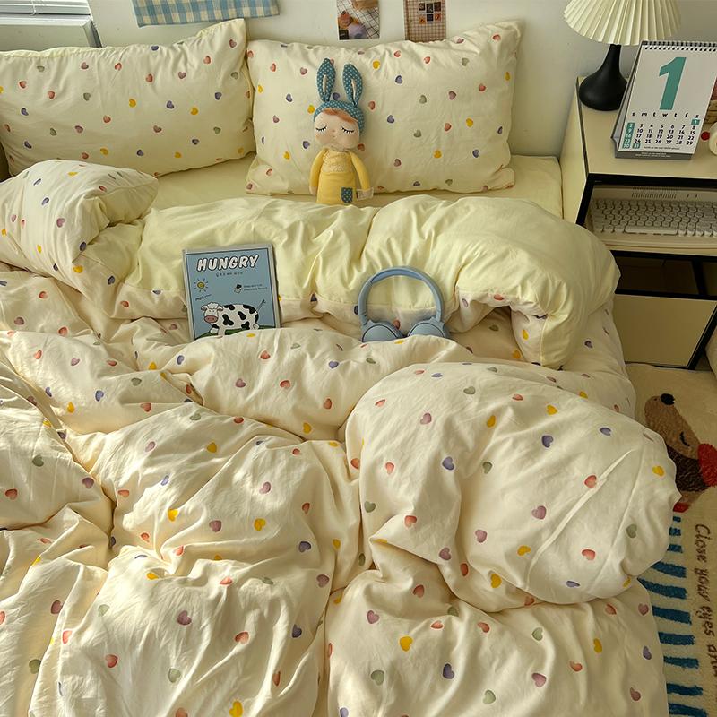 New Soft Skin-friendly Bedding Set Comfortable Breathable Duvet Cover Set with Sheet Single Double Quilt Cover and Pillowcases