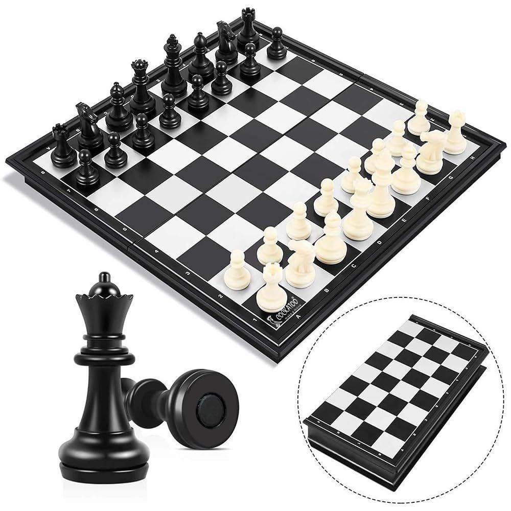 12 Inches Magnetic Plastic Chessboard Game Set|Durable & Lightweight|Foldable Chess Set with Magnetic Pieces|Chess Board