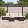VidaXL Ensemble de canapés de jardin 6 pièces avec coussins en poly rattan marron 3360699