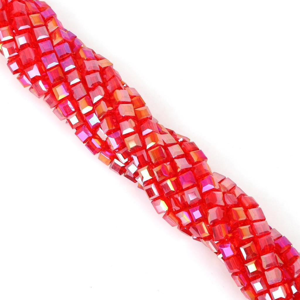2-8mm Mixed Color Square Glass Crystal Beads for Handmade DIY Jewelry and Necklaces