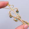 Natural Ethiopian Opal Gold Plated Drop Dangle Electroformed Earrings Jewelry V-72