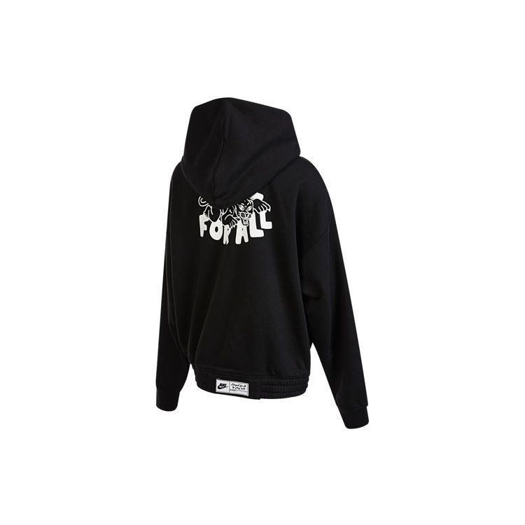 Nike Solid Color Logo Letter Print Casual Hooded Jacket Kids Jackets Black DQ8802-010