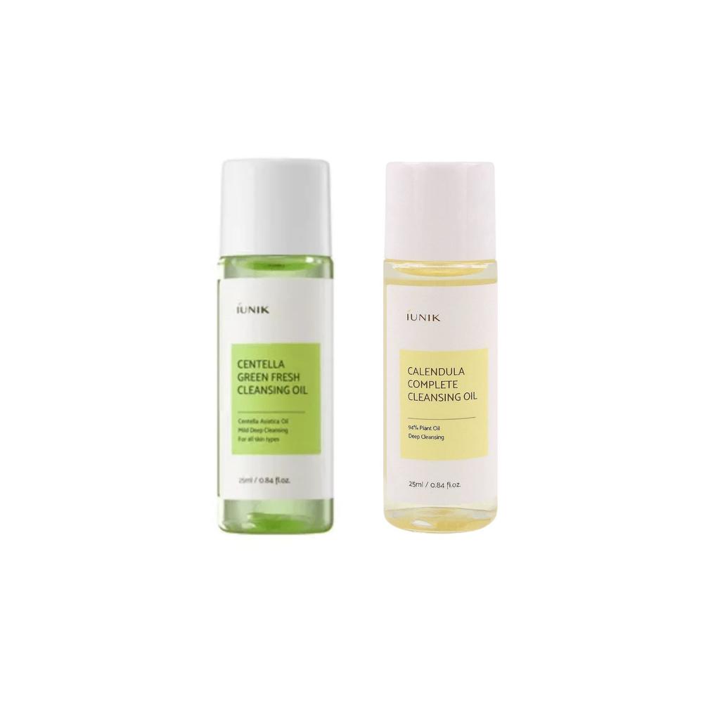 Zestaw 2 mini olejków do demakijażu iUNIK: Calendula Complete + Centella Green Fresh, 2 x 25 ml