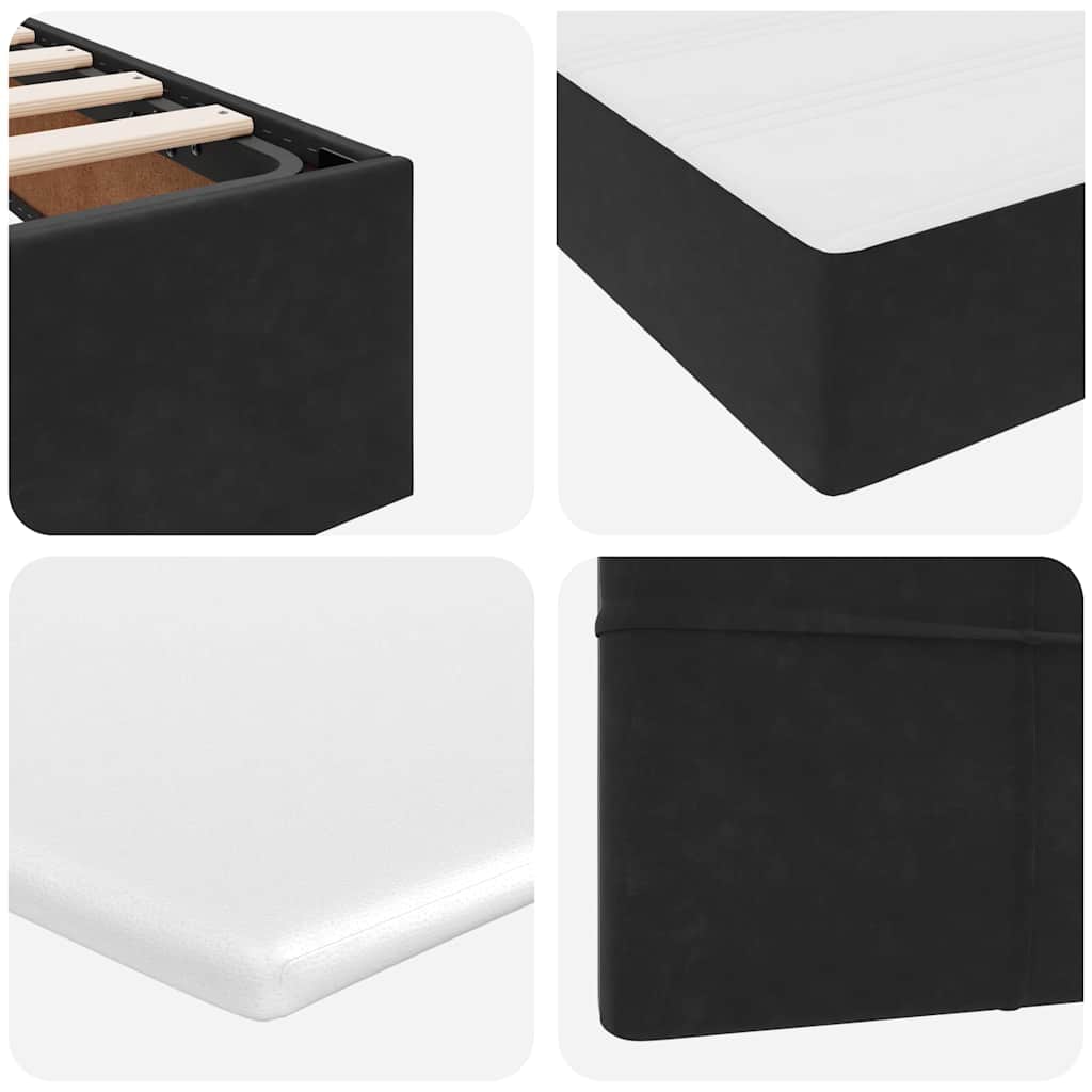 Storage Bed with Mattress Black 90 x 200 cm Velvet