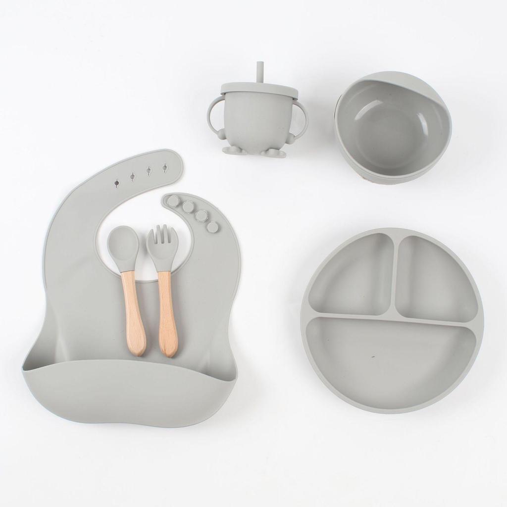 6-Piece Silicone Baby Dinnerware Set - Bowl & Tableware for Children