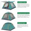 Automatiskt Snabböppnande Campingtält med Tak Fällbart Tält Anti-UV Solskydd Portabelt Sexkantigt Tält för 3-4/4-6 Personer