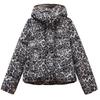 Women's Thickened Short Detachable Hood Leopard Print Jacket