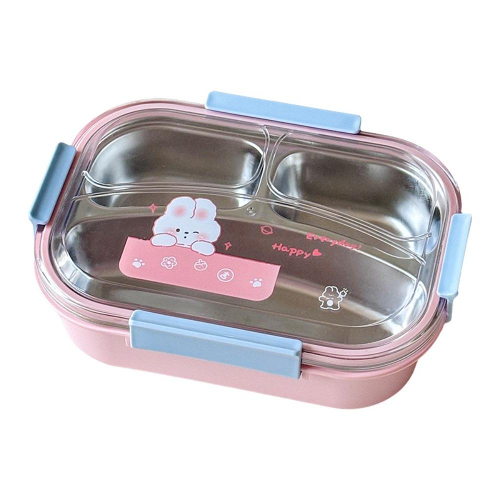 Microwave Safe Cute Lunch Container Partitioned  Lunch Plate  Refrigeration Storage