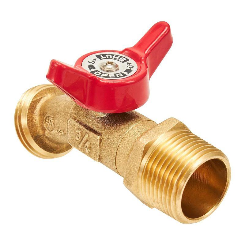 AEE4-Outdoor Garden Hose Faucet Ball Valve Hose Bibb Shut Off Valve 3/4Inch Male NPT X 3/4Inch Male GHT Threaded Spigot