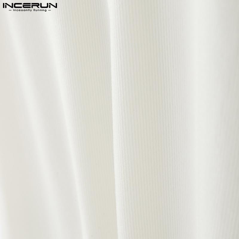 INCERUN Autumn Men Stand Neck Oversleeve High Splits Tunic Tops Pullovers