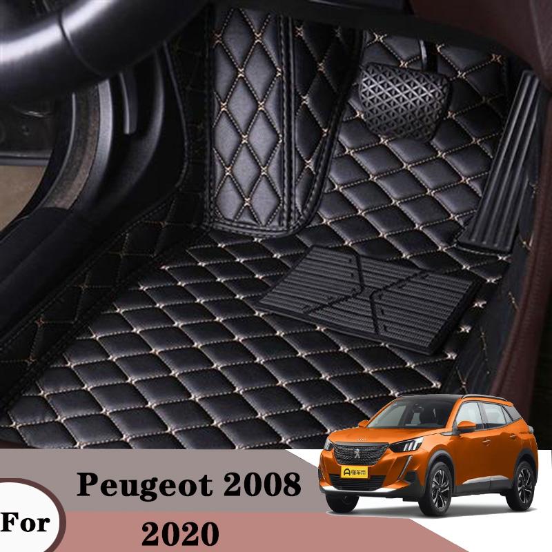 

Автомобильные коврики для Peugeot 2008 2020 Auto Styling Custom Водонепроницаемое украшение Кожаные ковры Аксессуары для интерьера Ноги
