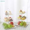 Multi-layer Metal Dessert Stand- White Porcelain Fruit/Cake Serving Platter,Party Food Display Rack for Weddings/Afternoon Tea