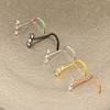 Geometric Zircon Nose Screw Studs Opal Nostril  Goth   Daily