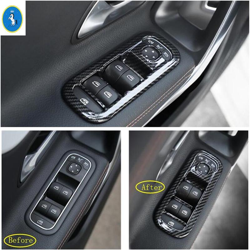 Carbon Fiber Trunk Door Switch Button / Air AC Outlet Armrest Glass Lift Panel Cover Trim For Benz CLA 200 C118 W118  - 2024