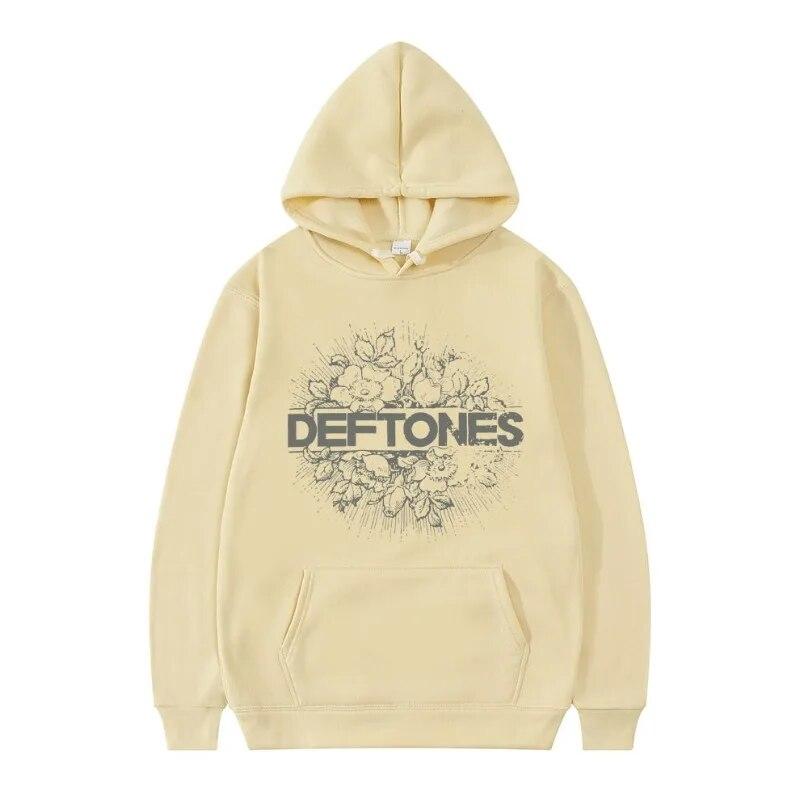 Mote Punk Metal Rock Band Deftones Hettegenser Blomster Burst Print Sweatshirt Unisex kvinner Vintage Casual Pullover Streetwear Par