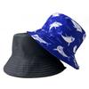 Chapeau seau imprimé requin dessin animé printemps et été hommes et femmes européens et américains protection solaire chapeau anti-soleil décontracté polyvalent visage