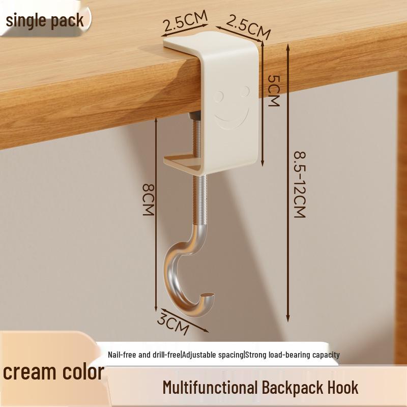 Durable Adjustable Non-Adhesive Hook for Schoolbags and More