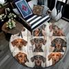 Dachshund Collage Round Area Rug,Carpet Rug for Living Room Bedroom Sofa Playroom Decor,Non-slip Floor Mat