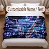 Music General Theme Soft Blanket Personalized Custom Name Text Print Warm Blanket Home Sofa Bedroom Decor