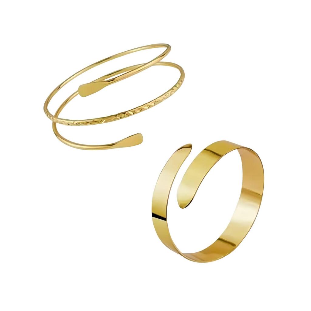 Geometric Open Metal Bangle Set: European & American Style Hand Jewelry