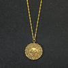 Pirates of the Caribbean Jack Sparrow Aztec Skeleton Skull Heads Coin Medallion Pendant Vintage Jewelry Necklace for