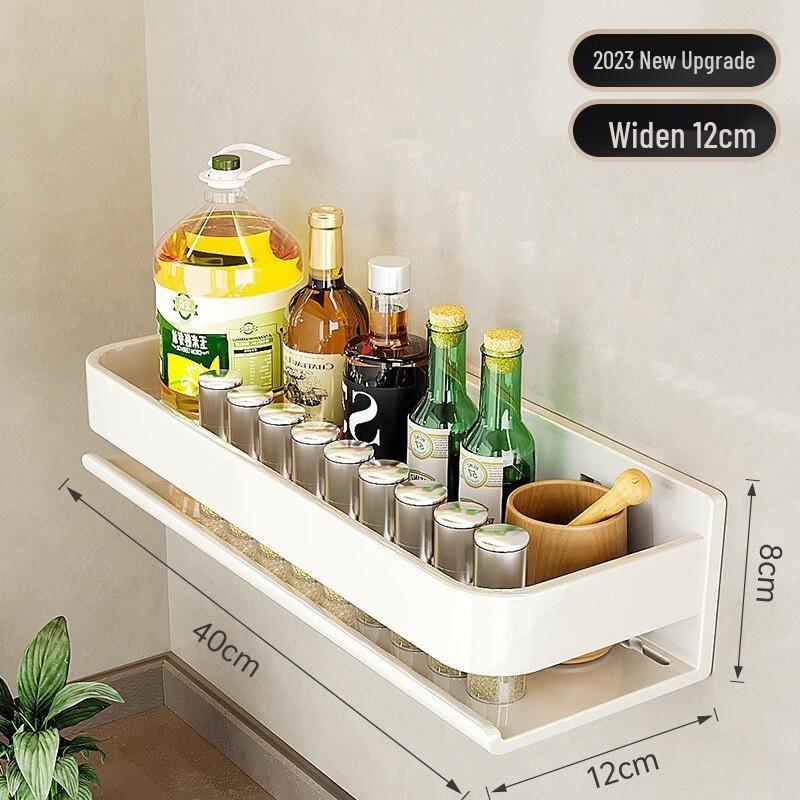 Tingle No-Drill Wall-Mounted Carbon Steel Kitchen Storage Rack