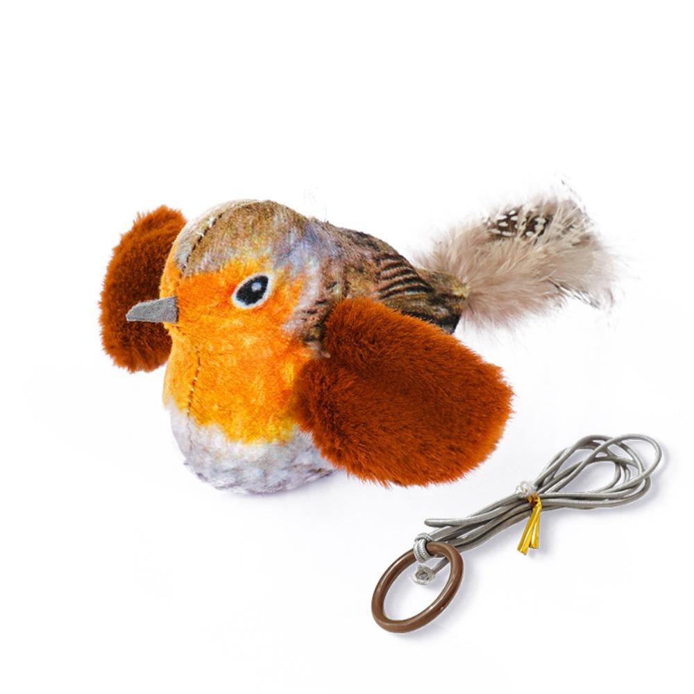 Chirping Interactive Pet Toy Teasing Toy Plush Bird Toy Simulation Bird Cat Toys  Relieve Boredom