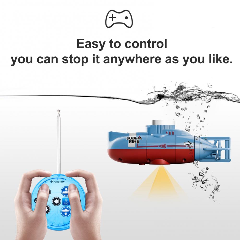 Mini RC Boat 6CH Remote Control Submarine Radio Control Speedboat Electric Diving Model Outdoor Waterproof Toy Kid Birthday Gift