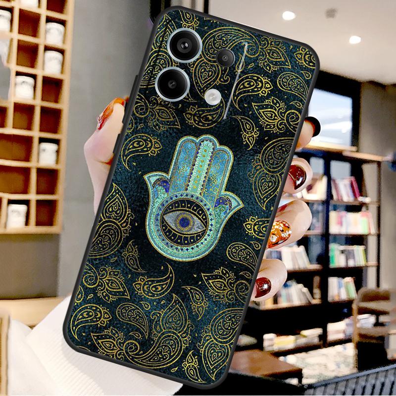 Hamsa Hand Of Fatima Art For Xiaomi Redmi Note 14 Pro 12 11 9 10 13 15 Pro Plus Case For Redmi 15 10C 12C 13C 14C 15C