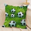 Football Print Cushion Cover Soft Plush Throw Pillow Cover  DoubleSided Decorative Cushion Case  Sofa Bedroom Home Decor