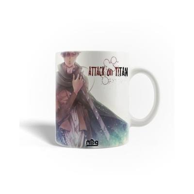 Ceramic Mug - Attack On Titan - 30cl - Dishwasher Safe - White - 9.5 Cm Height