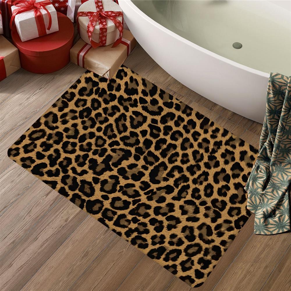 Badezimmermatte mit Leopardenmuster Kinderzimmer Schlafzimmer Dekoration Balkon Rutschfeste Fußmatte Wohnzimmer Bettvorleger