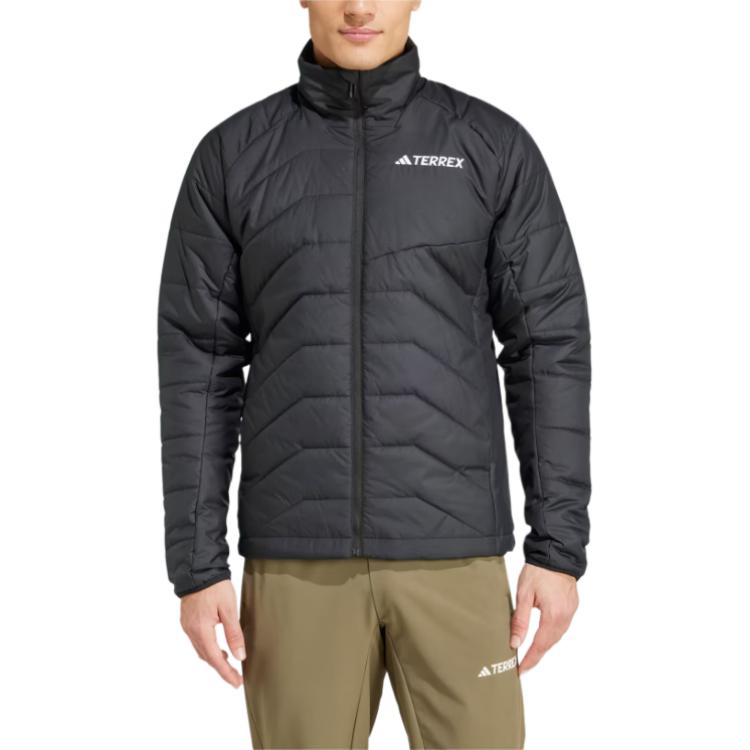 Adidas FW24 Multi Series Solid Color Comfortable Zip-Up Stand Collar Waterproof Long Sleeve Jacket Men Jackets Black IM7689