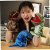Ledmomo Dinosaur Hand Puppet, Realistic Tyrannosaurus Plush Toy for Fingers, Pretend Play with Openable Mouth, Random Colors