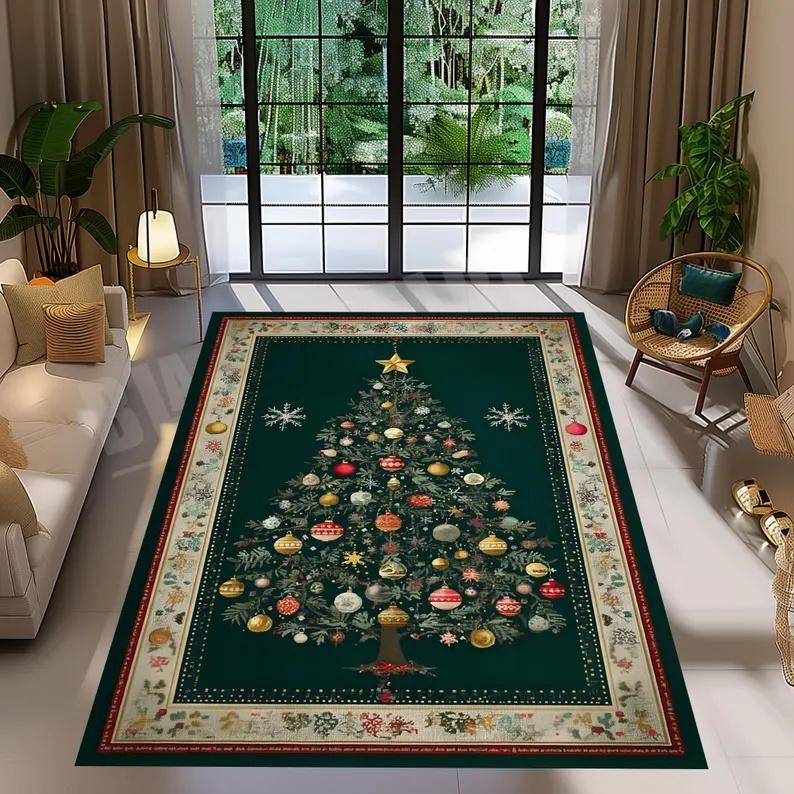 

Christmas Festival-Themed Washable Floor Mat Is Suitable for Decoration in Living Rooms, Kitchens or Bathrooms 60x90cm (23x35inch)