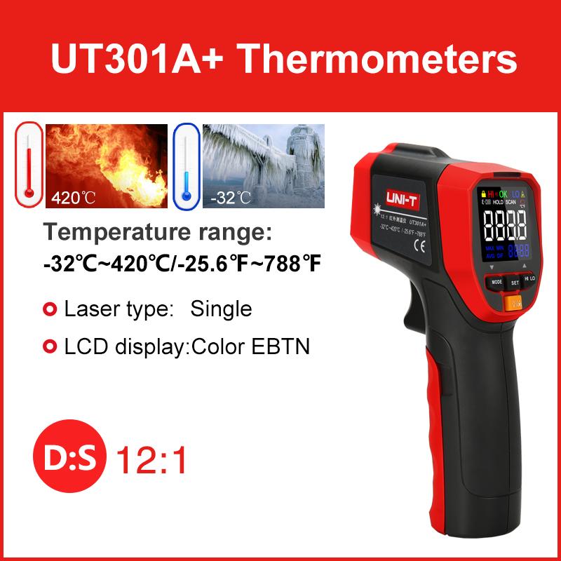 UNI-T UT301A+ UT301C+ Infrared Thermometer Digital Measure Temperature Non-contact Circle Laser Thermometer Temperature Gun