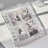 6 Hole Photo Card Binder Cover Acrylic Water Ripple Transparent for Anime Game Trading Card Collection Gift for Teens