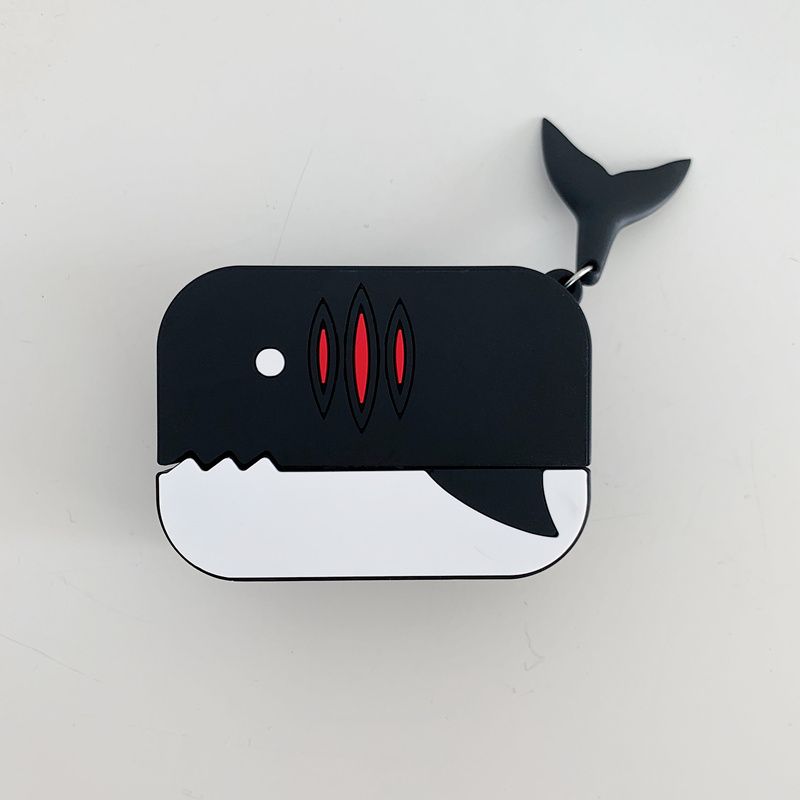 

Кейс для беспроводных Bluetooth-наушников Whale второго и третьего поколения Airpodspro 3-го поколения 4-го поколения 5-го поколения Силиконовый Ударопрочный AirPods 1/2 Generation Black Shark]