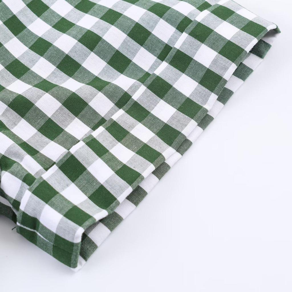 European Style Mid-Length Green Plaid Shirt Dress - Women's Spring 2026 Collection