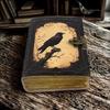 Leather Journal Gothic Notebook, Raven Leather Journal, Book of Shadows, Handmade Witchcraft Notebook, Celestial Gifts For Him Her