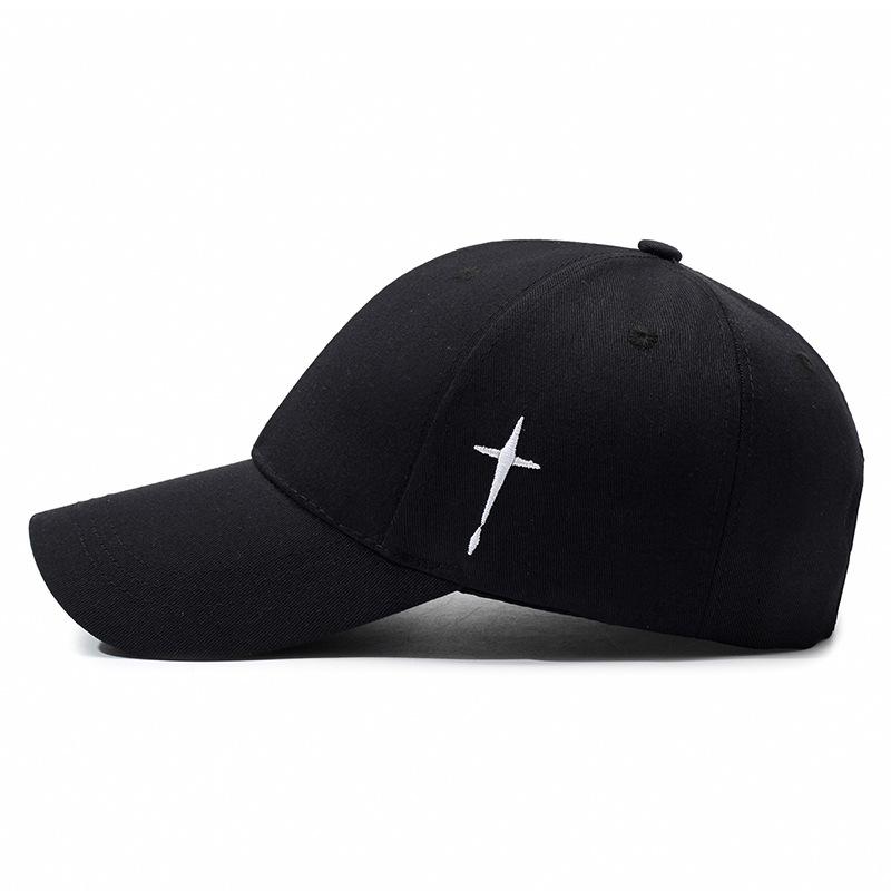 Spring Side Embroidered Cross Sport Cap Sunshade Baseball Cap for Young Men Women