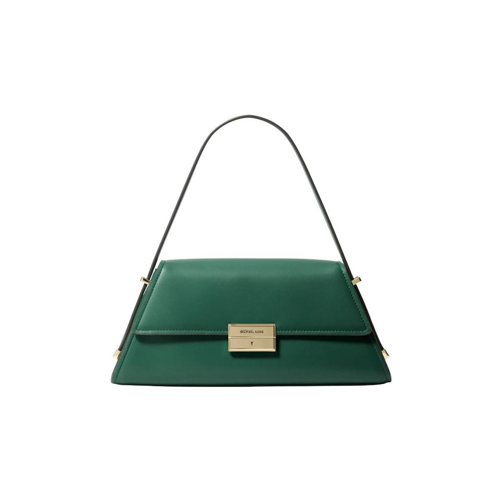 Michael Kors MK Ludlow Gold Hardware Snap Closure Leather Tote Shoulder Bag Medium Green Women Bags 30F4GLNL2L-372