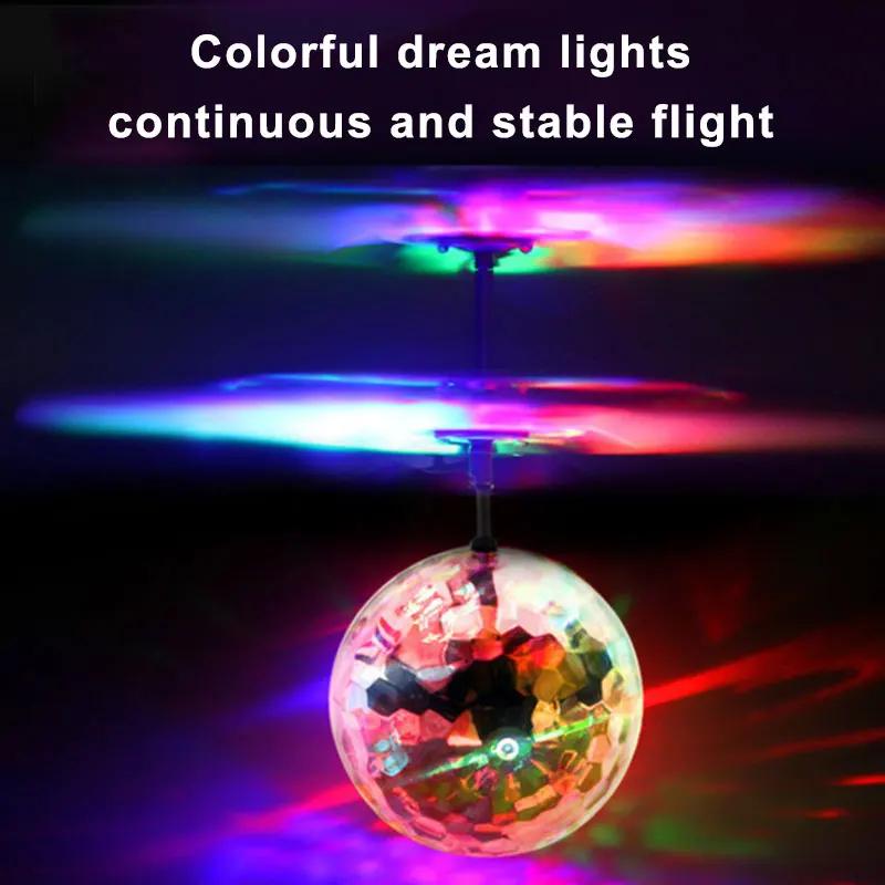 LED Flying Ball Infrared Induction Aircraft Gesture Control Toys Luminous Flight Balls Electronic Colorful Light Mini Helicopter