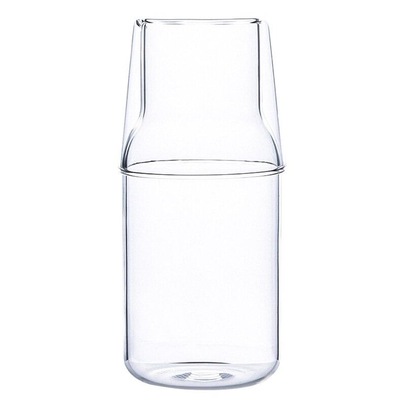 

Стеклянный стакан Набор стаканов для холодных напитков Стакан для воды Графин для воды с тамблером Кувшин для сока и молока Прочная посуда из высокоборосиликатного стекла 500ml and 220ml