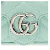 Gucci GG Marmont Marmont Etichetta Argento Logo Catena Pelle Trapuntata Borsa a Spalla Super Mini Donna Verde