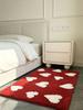 Red Tufting Heart Bathroom Mat Soft Bathmat Tub Side Carpet Area Rug Floor Absorbent Anti Slip Pad Doormat Home Decor